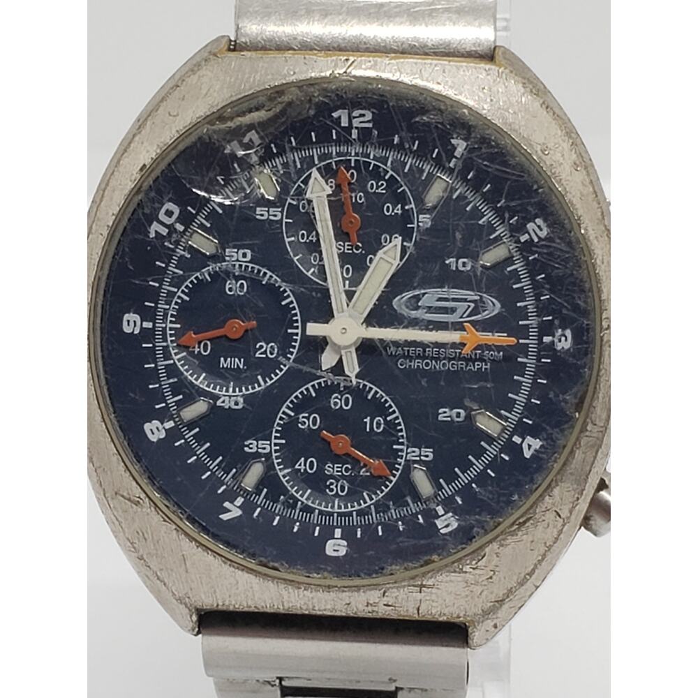 Structure men's watch. Multi function blue face, white accents. Working watch